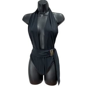Moschino Deep Black Halter One Piece